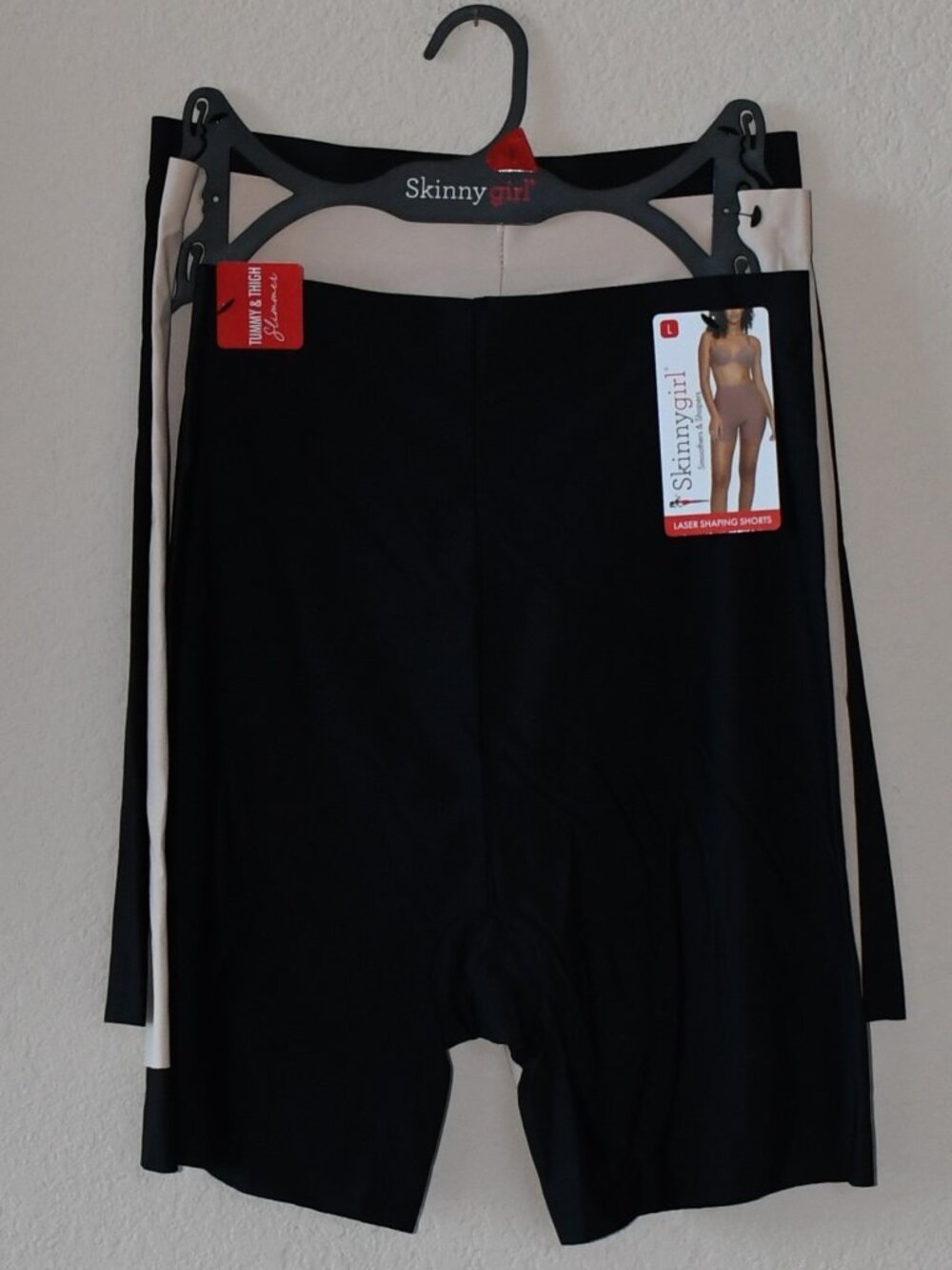 Skinnygirl 3 pk SG7131 Laser Shaping Shorts High Waist Tummy Thigh Slimmer Sz L